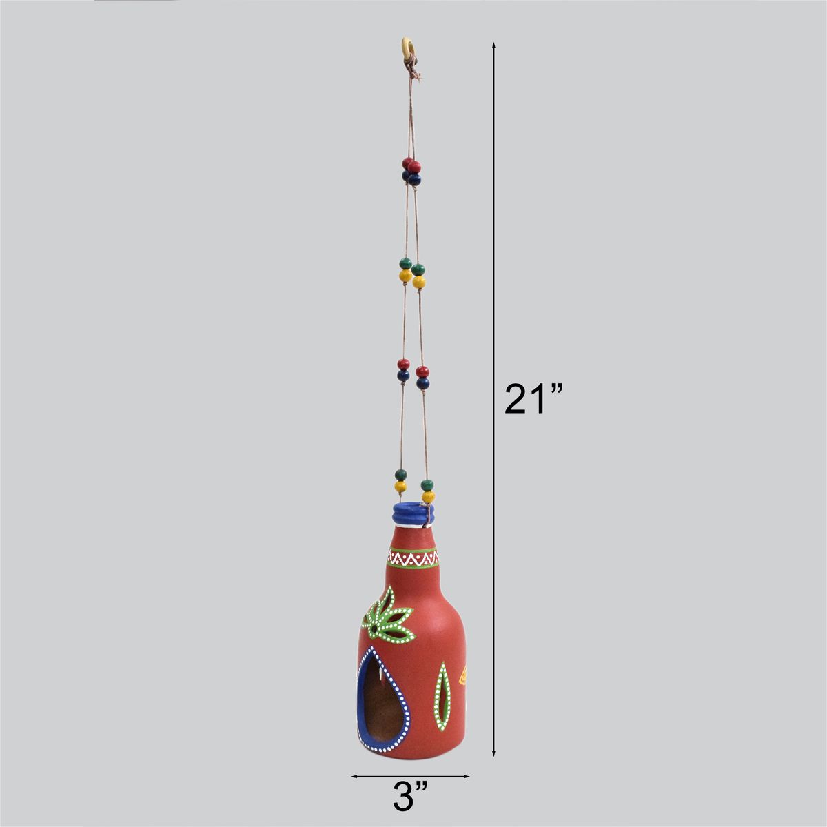 TERRACOTTA WARLI HAND PAINTED HANGING LAMP
