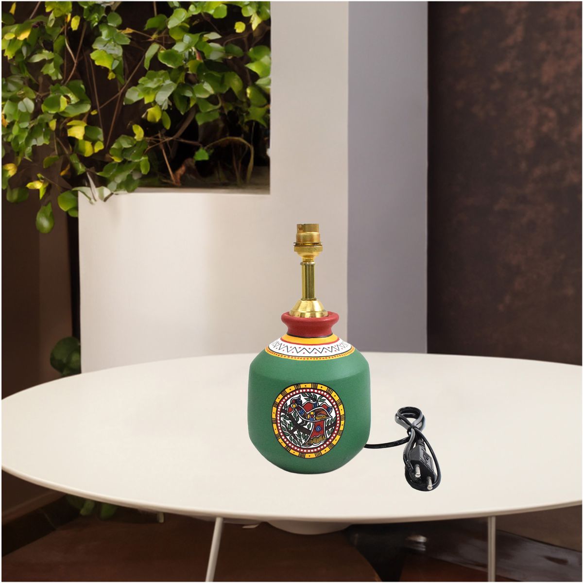 TERRACOTTA WARLI HAND PAINTED TABLE LAMP