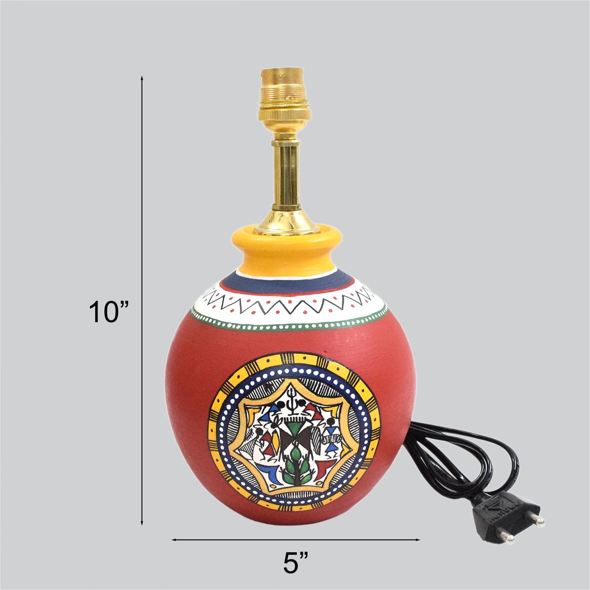 TERRACOTTA WARLI HAND PAINTED TABLE LAMP