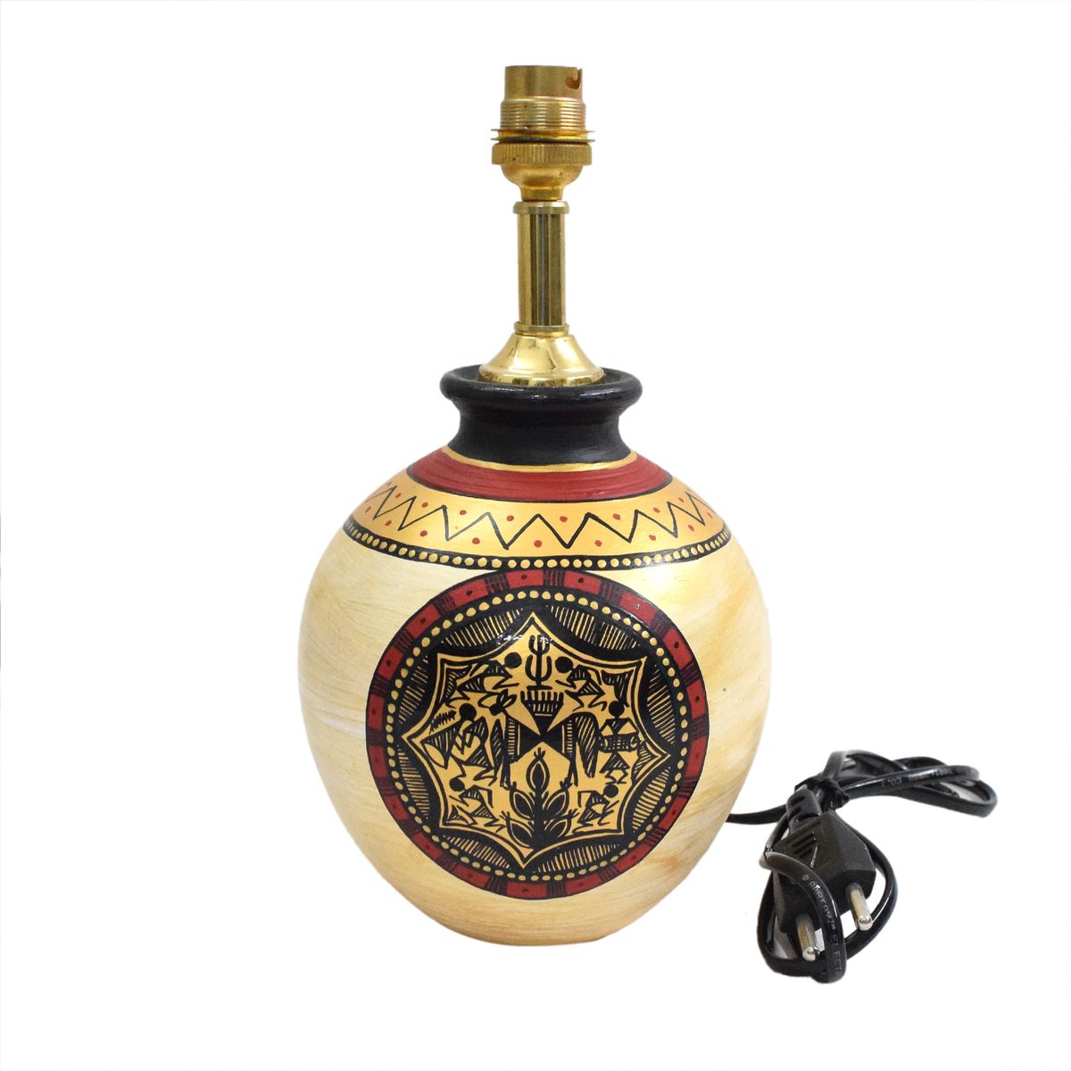 TERRACOTTA WARLI HAND PAINTED TABLE LAMP