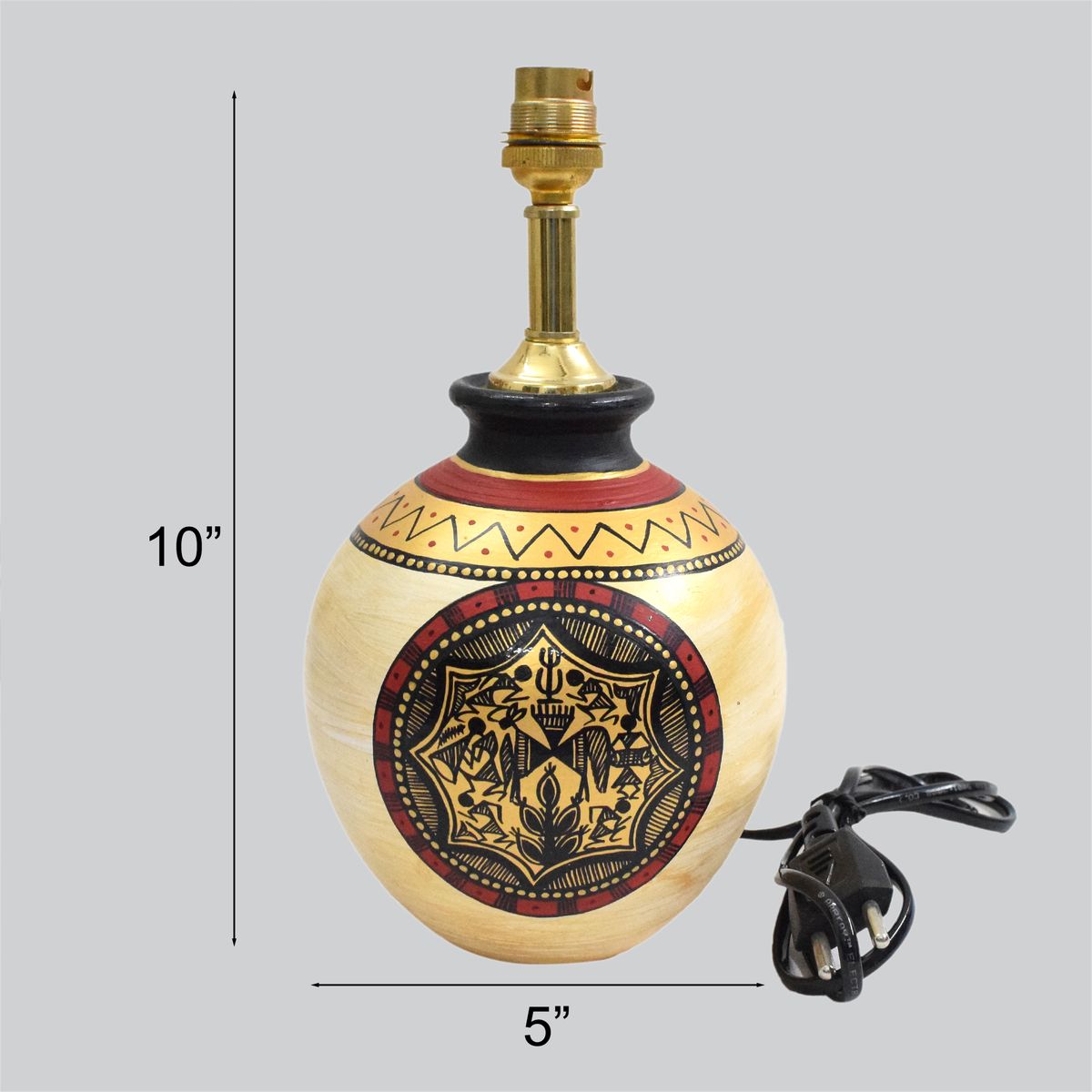 TERRACOTTA WARLI HAND PAINTED TABLE LAMP