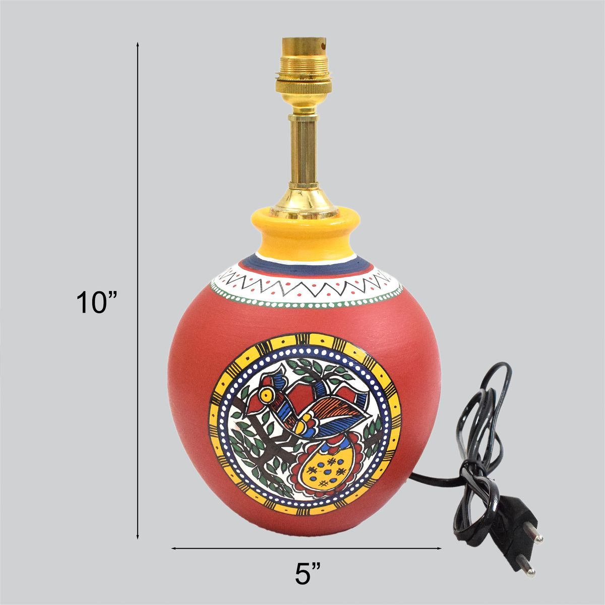 TERRACOTTA WARLI HAND PAINTED TABLE LAMP