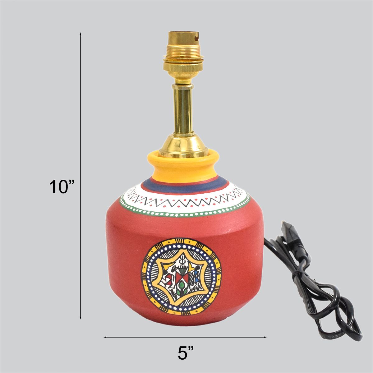 TERRACOTTA WARLI HAND PAINTED TABLE LAMP
