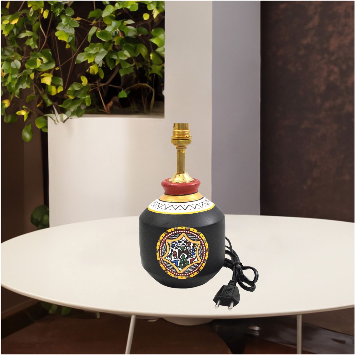 TERRACOTTA WARLI HAND PAINTED TABLE LAMP