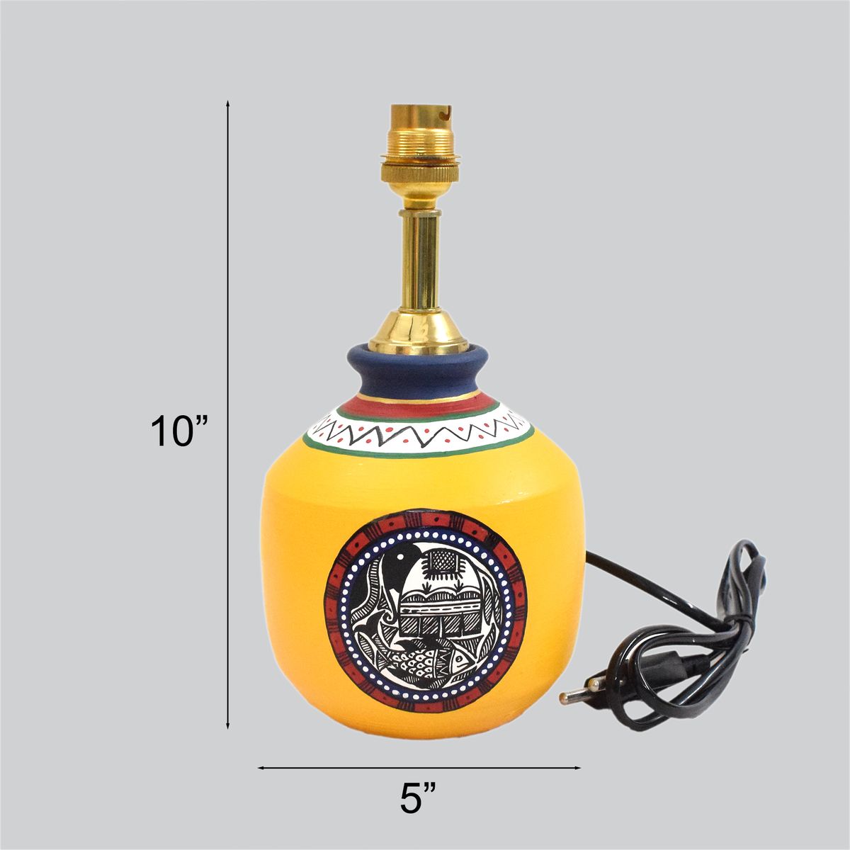 TERRACOTTA WARLI HAND PAINTED TABLE LAMP