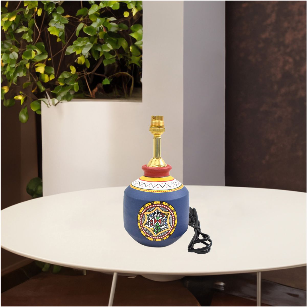 TERRACOTTA WARLI HAND PAINTED TABLE LAMP