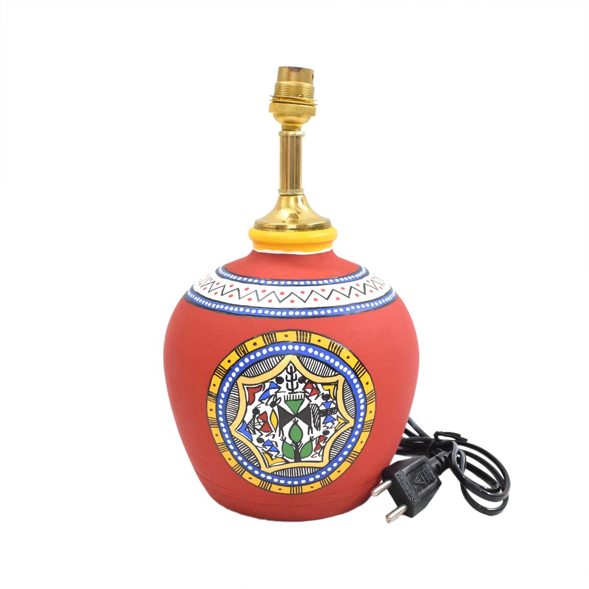 TERRACOTTA WARLI HAND PAINTED TABLE LAMP