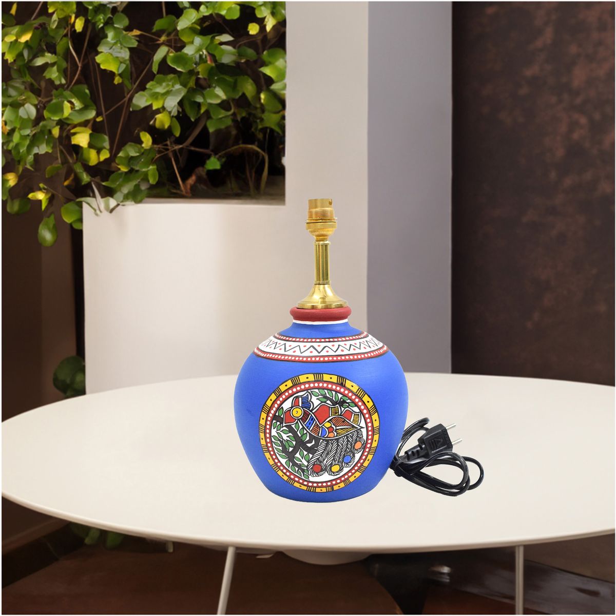 TERRACOTTA WARLI HAND PAINTED TABLE LAMP