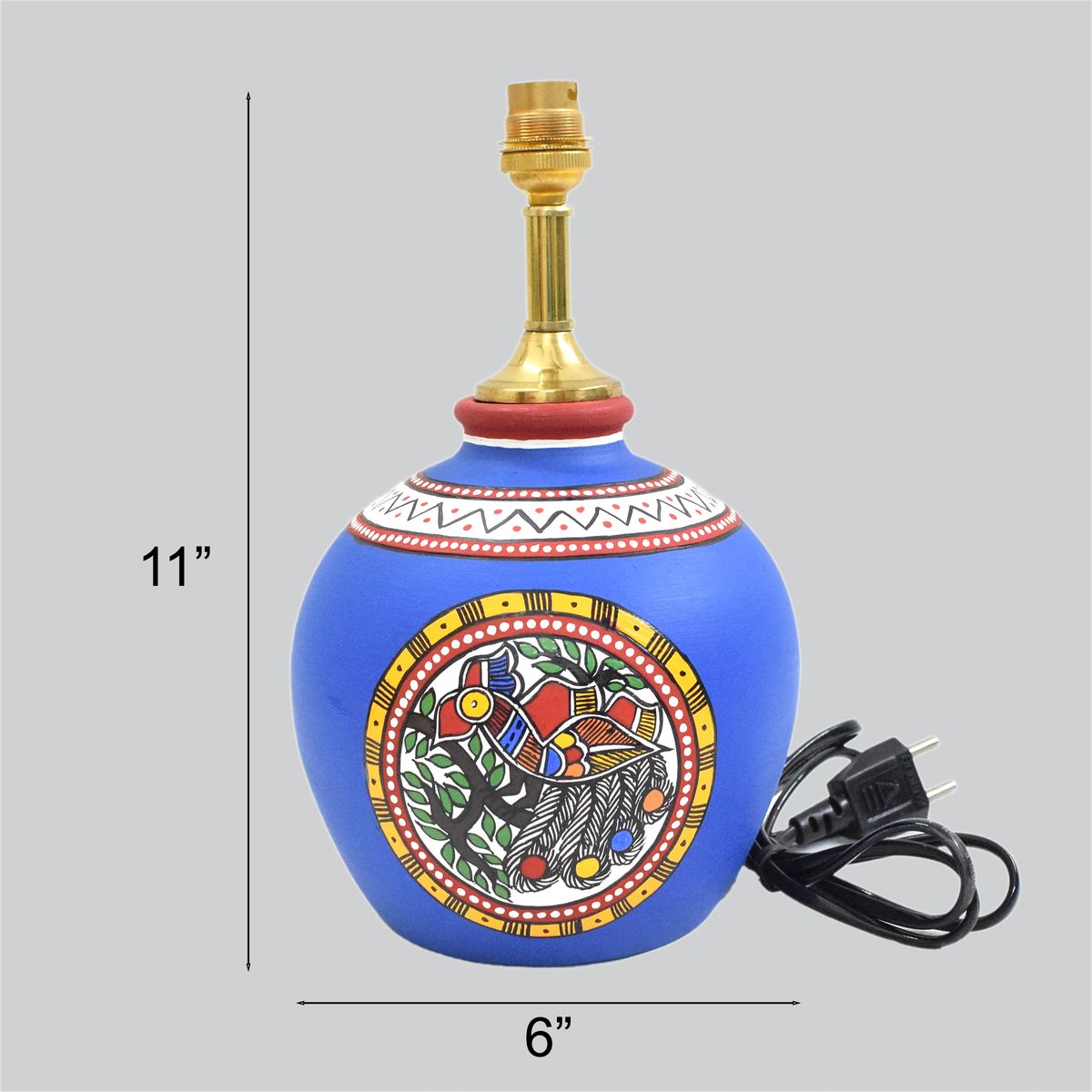 TERRACOTTA WARLI HAND PAINTED TABLE LAMP