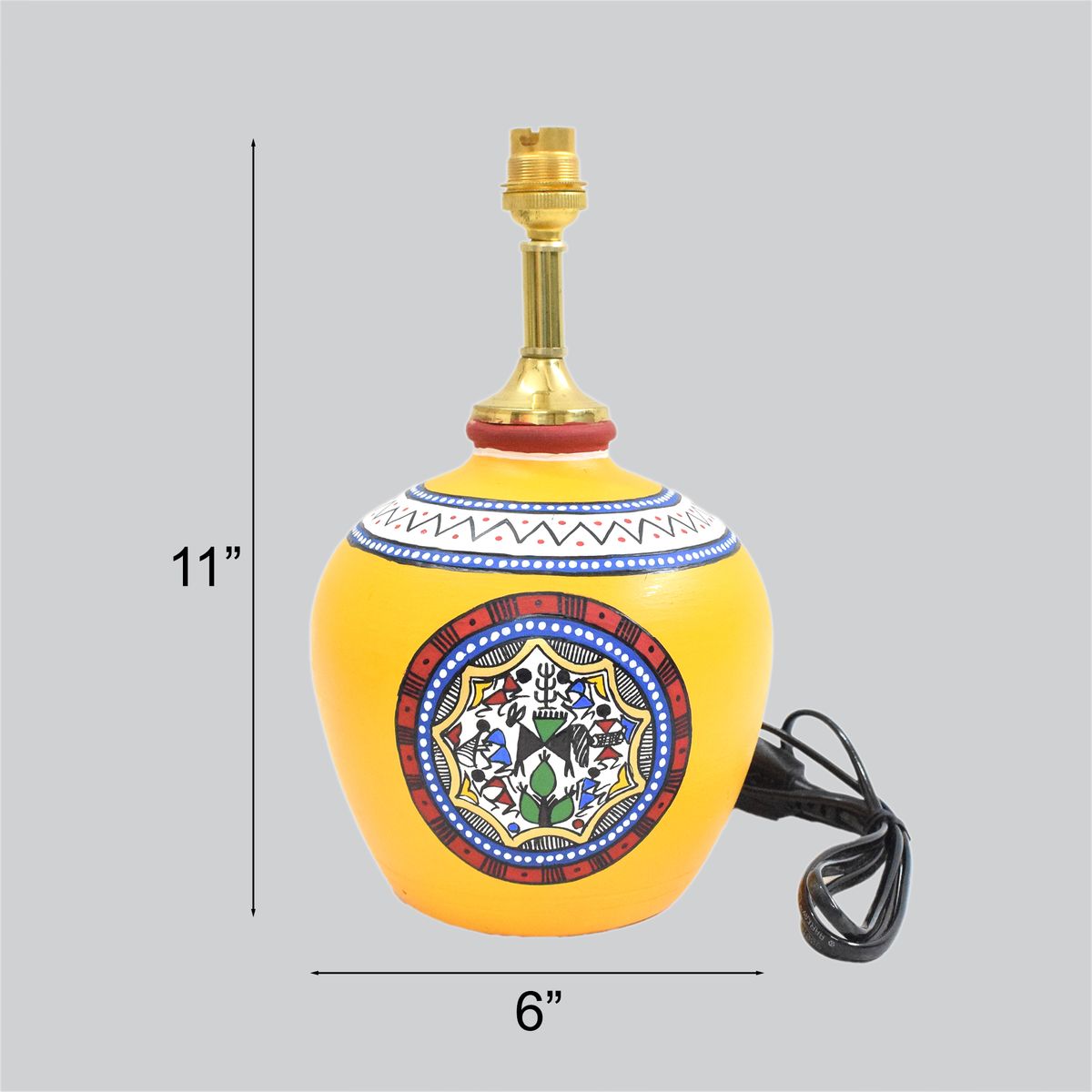 TERRACOTTA WARLI HAND PAINTED TABLE LAMP