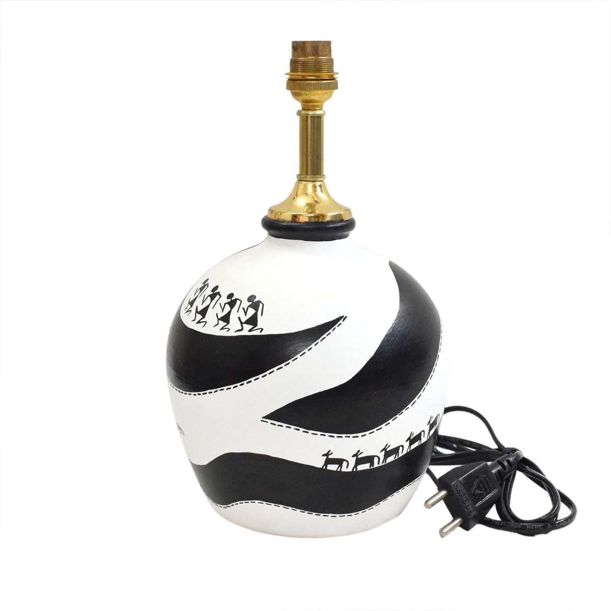 TERRACOTTA WARLI HAND PAINTED TABLE LAMP