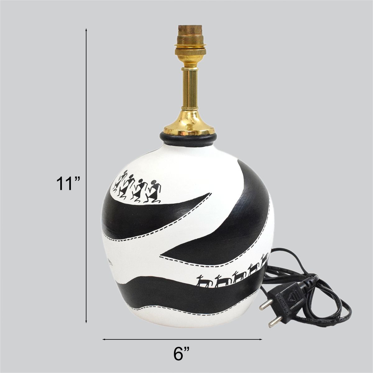 TERRACOTTA WARLI HAND PAINTED TABLE LAMP