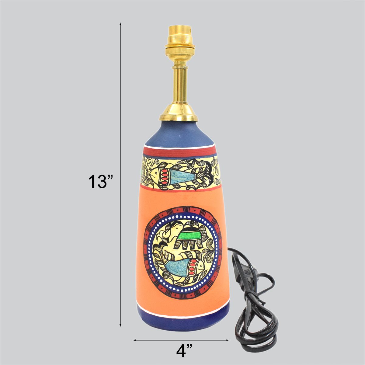 TERRACOTTA WARLI HAND PAINTED TABLE LAMP