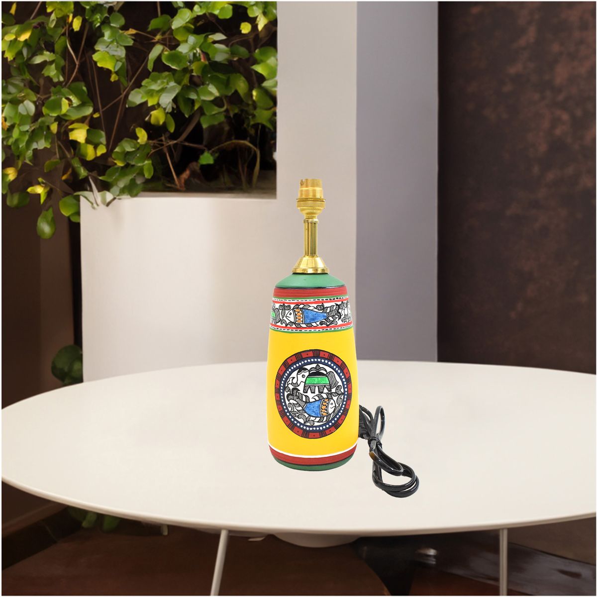 TERRACOTTA WARLI HAND PAINTED TABLE LAMP