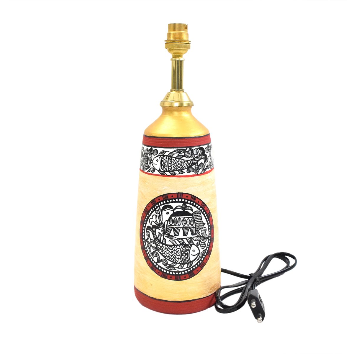 TERRACOTTA WARLI HAND PAINTED TABLE LAMP