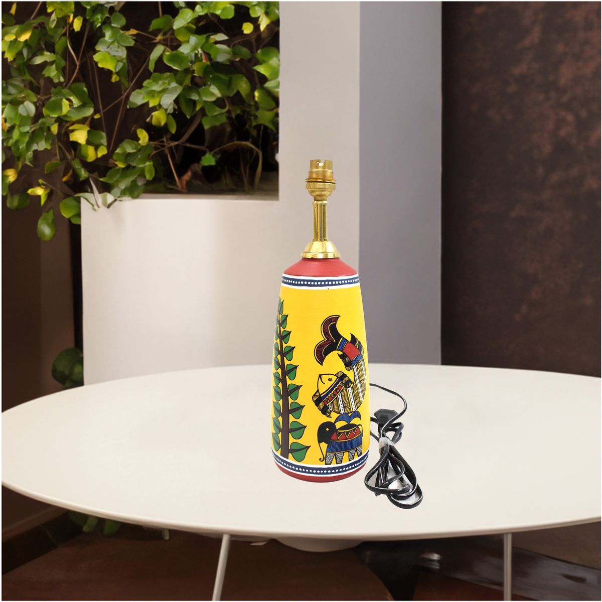 TERRACOTTA WARLI HAND PAINTED TABLE LAMP