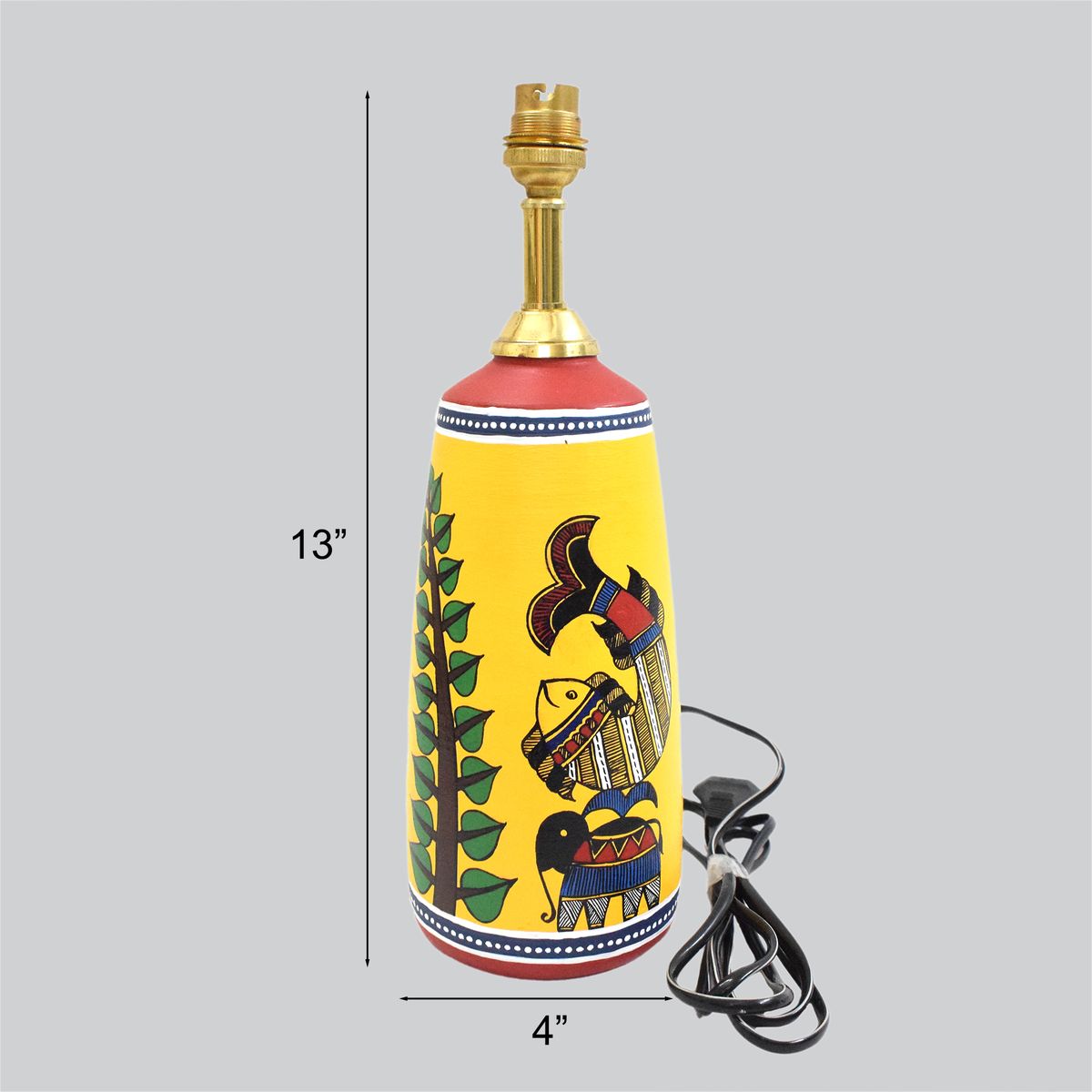 TERRACOTTA WARLI HAND PAINTED TABLE LAMP