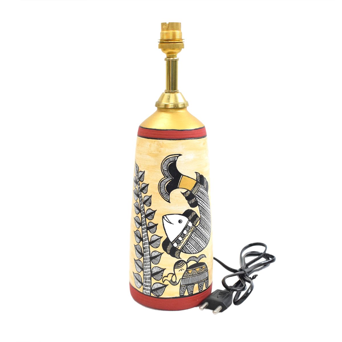 TERRACOTTA WARLI HAND PAINTED TABLE LAMP