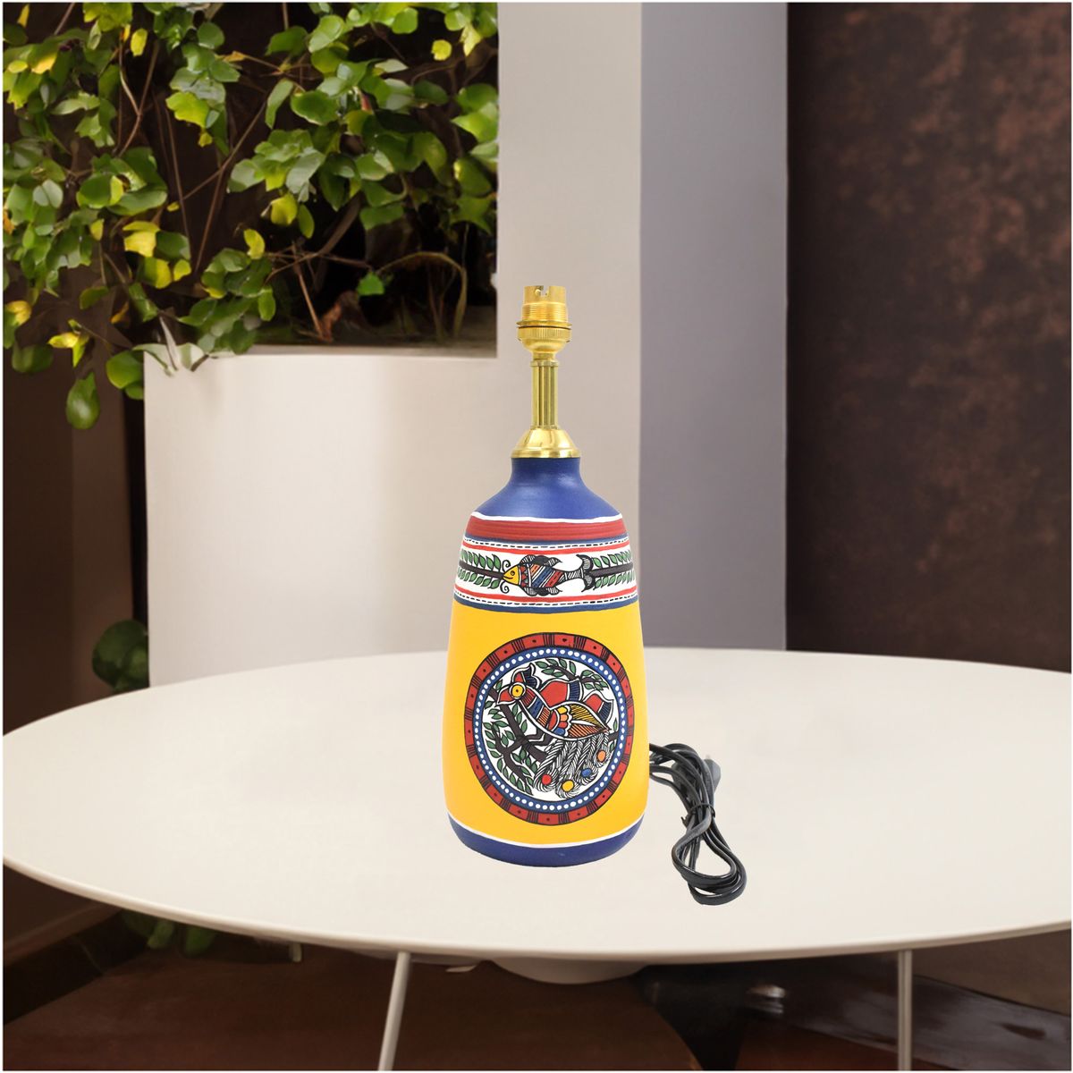 TERRACOTTA WARLI HAND PAINTED TABLE LAMP