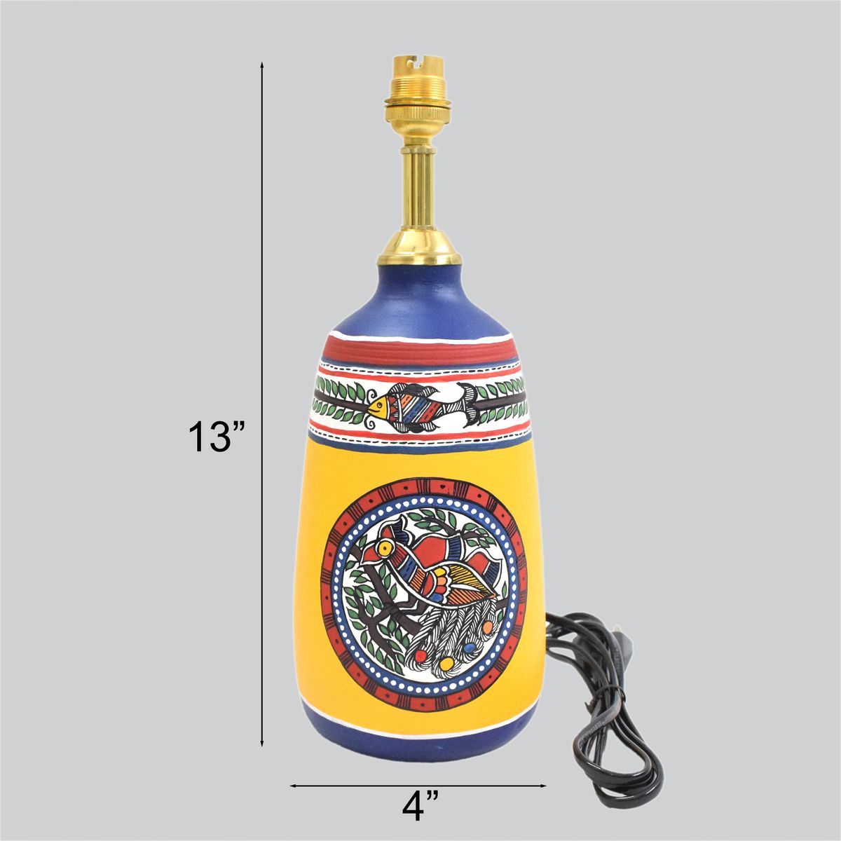 TERRACOTTA WARLI HAND PAINTED TABLE LAMP