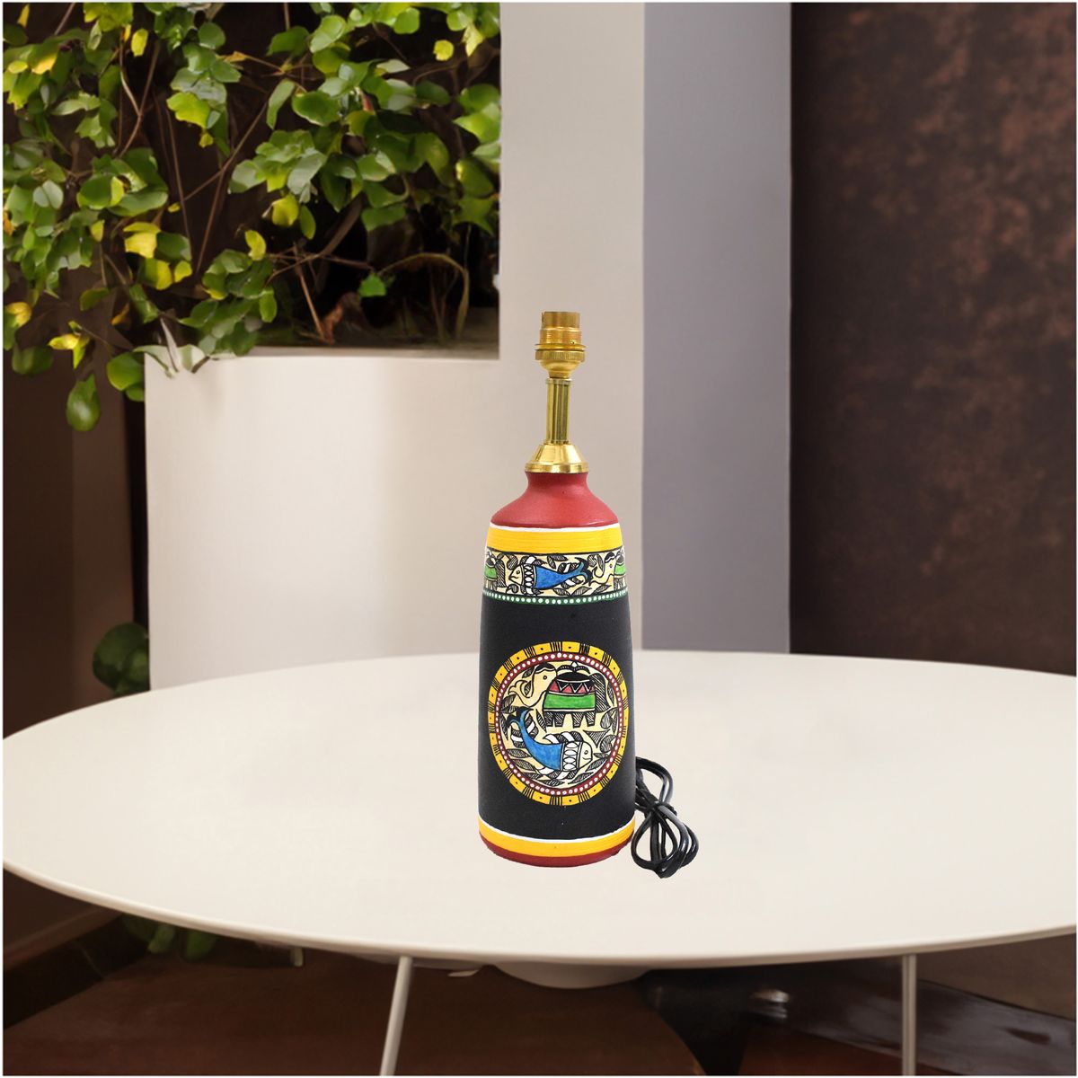 TERRACOTTA WARLI HAND PAINTED TABLE LAMP