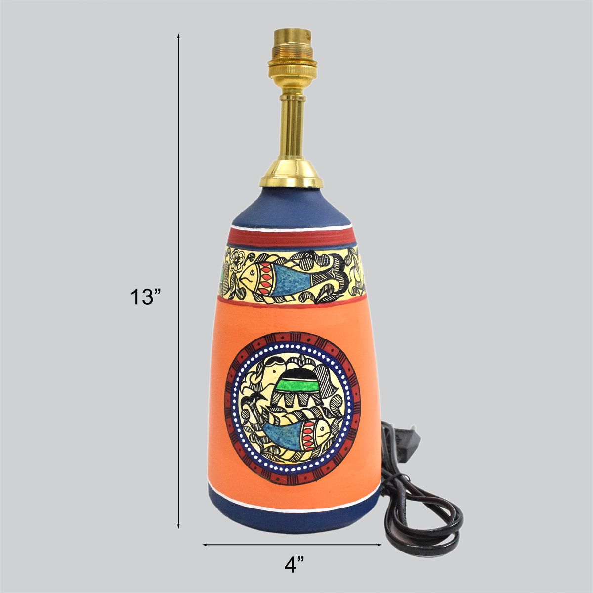 TERRACOTTA WARLI HAND PAINTED TABLE LAMP