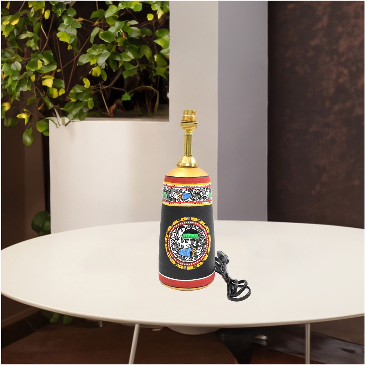 TERRACOTTA WARLI HAND PAINTED TABLE LAMP