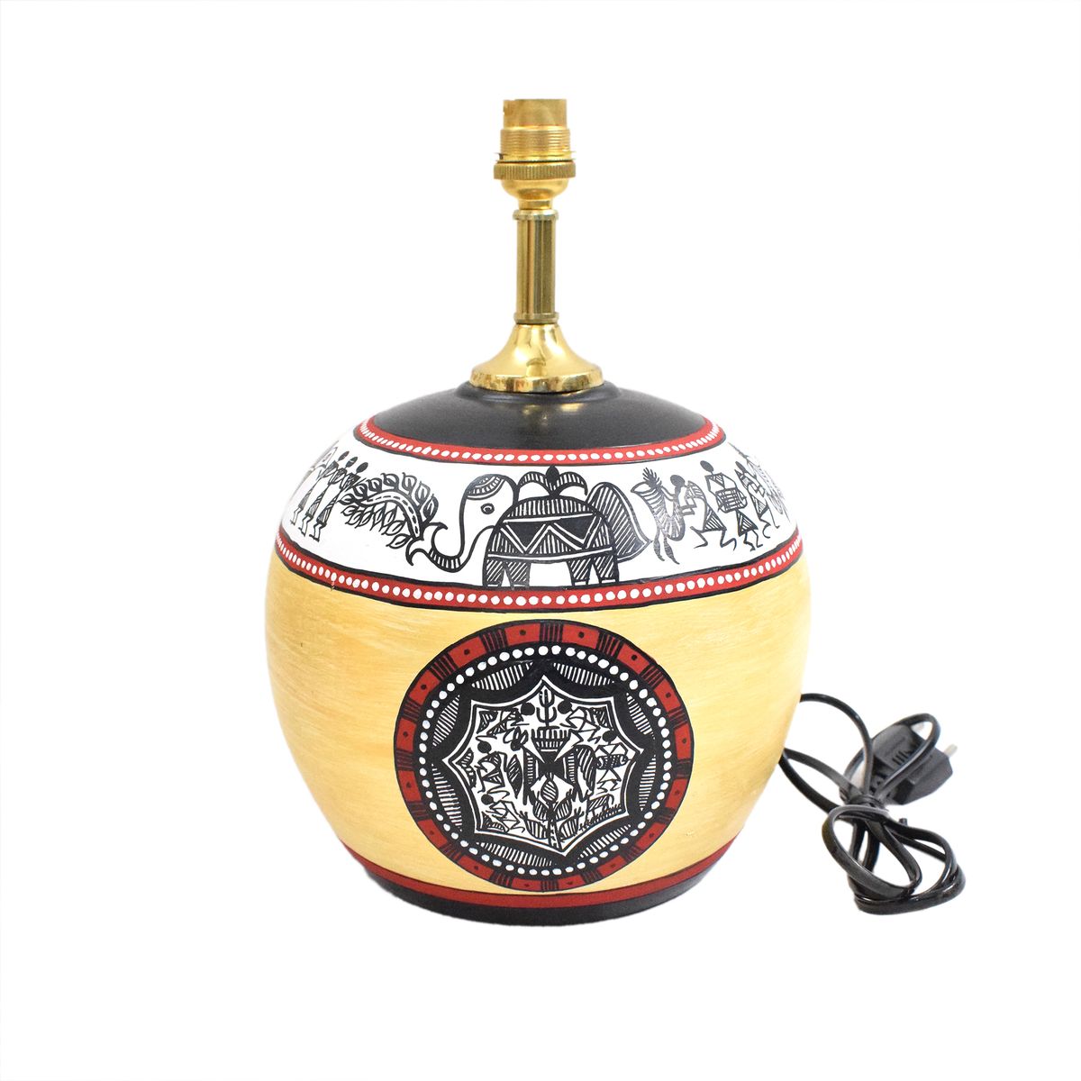 TERRACOTTA WARLI HAND PAINTED TABLE LAMP