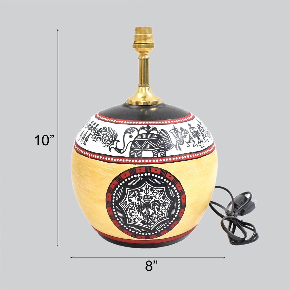 TERRACOTTA WARLI HAND PAINTED TABLE LAMP