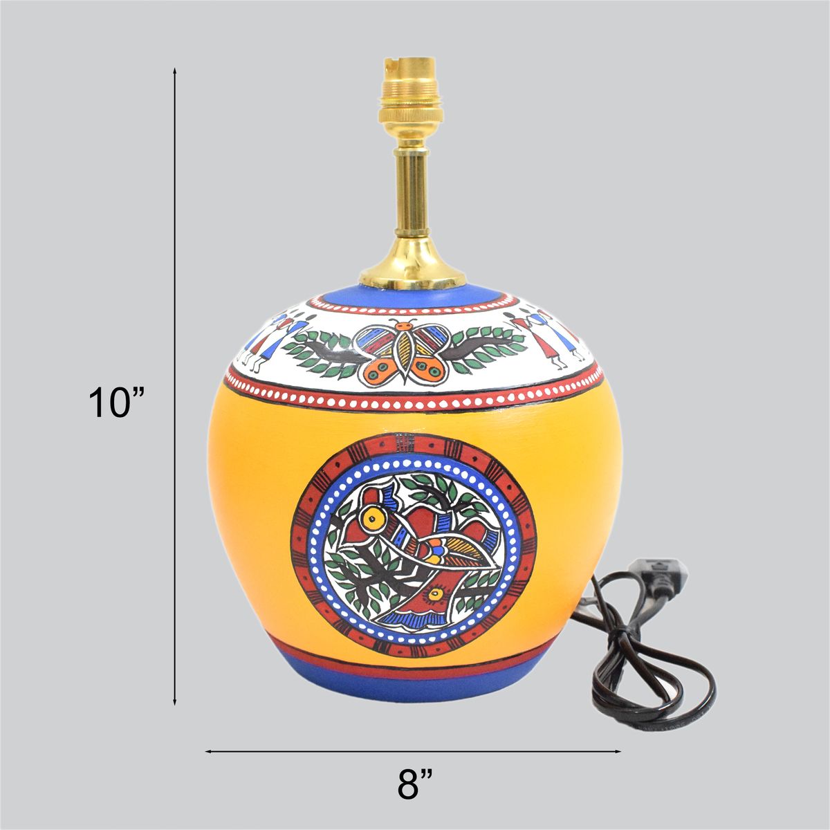 TERRACOTTA WARLI HAND PAINTED TABLE LAMP