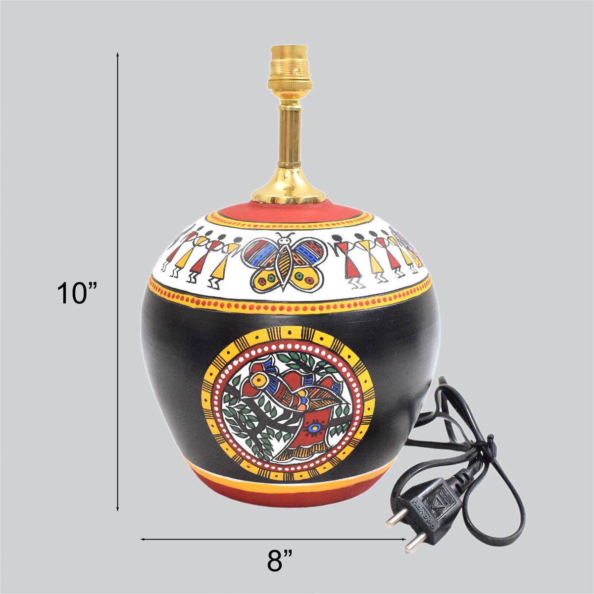 TERRACOTTA WARLI HAND PAINTED TABLE LAMP
