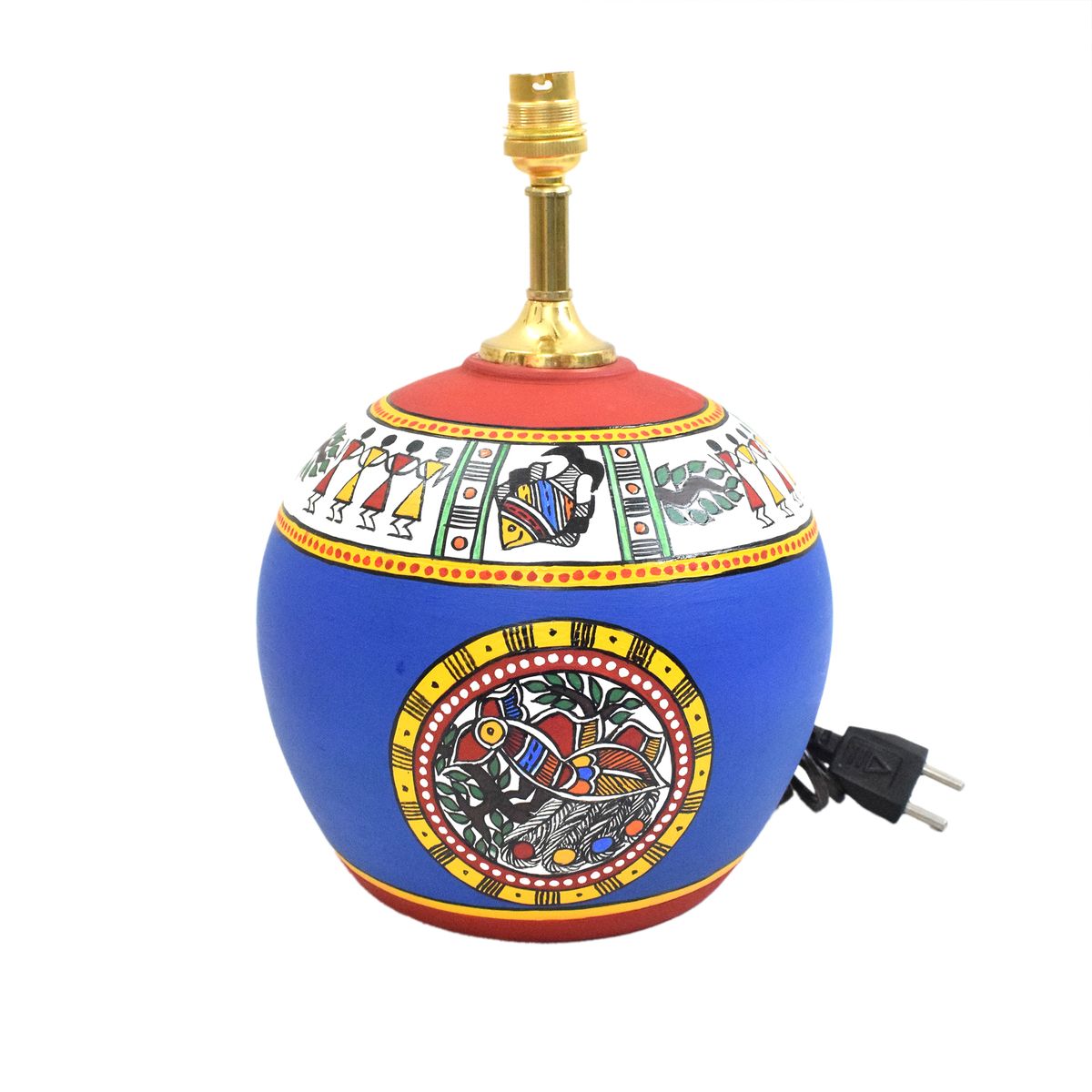 TERRACOTTA WARLI HAND PAINTED TABLE LAMP