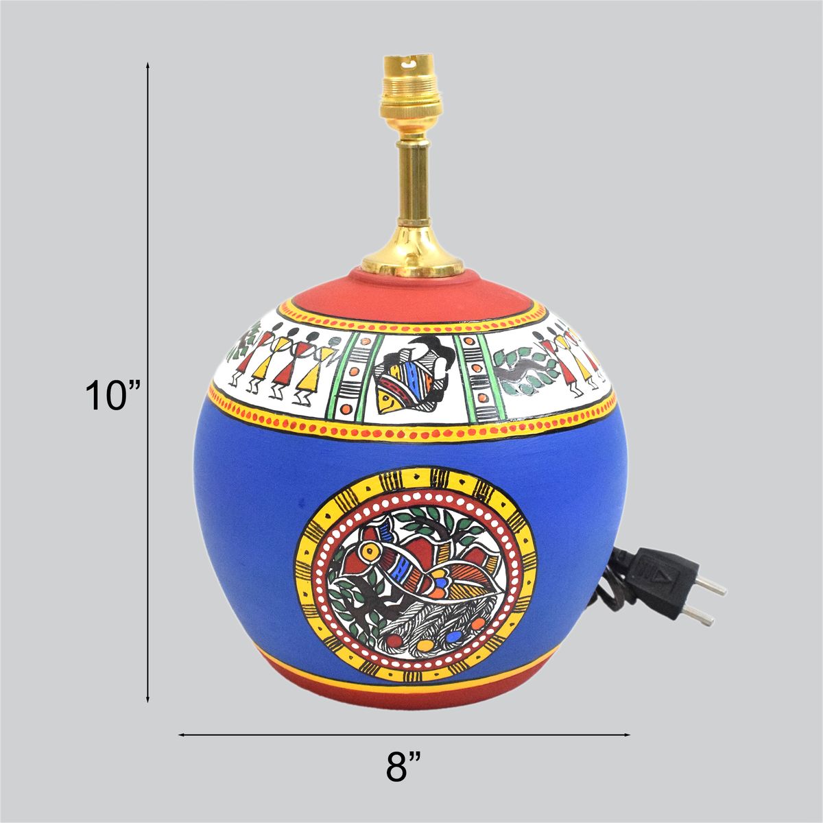 TERRACOTTA WARLI HAND PAINTED TABLE LAMP