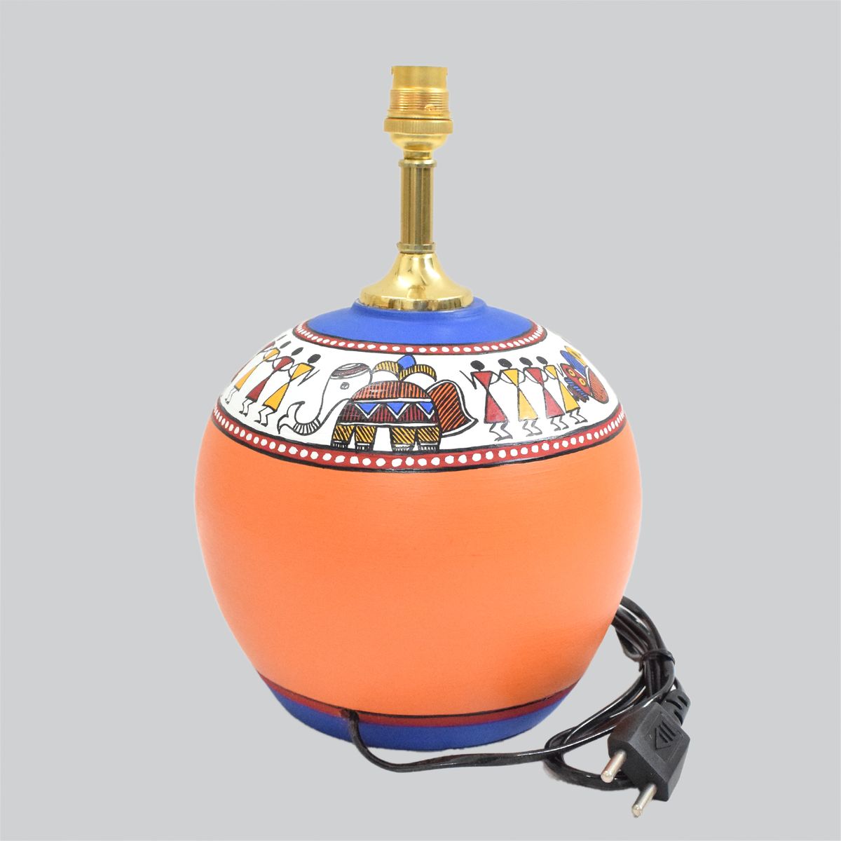 TERRACOTTA WARLI HAND PAINTED TABLE LAMP