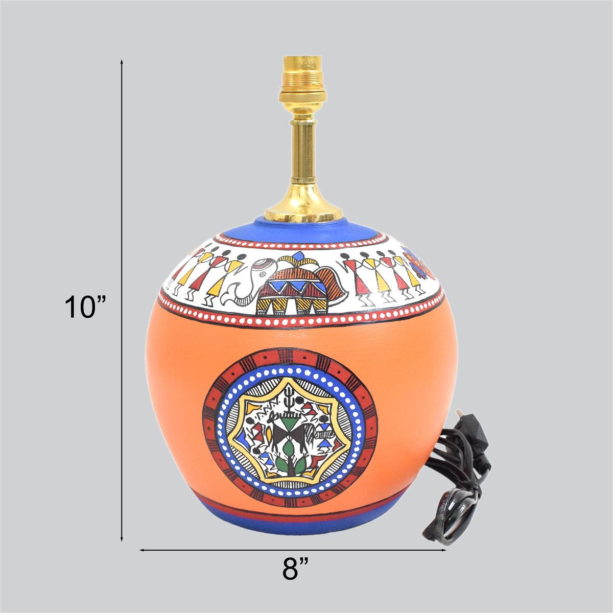 TERRACOTTA WARLI HAND PAINTED TABLE LAMP
