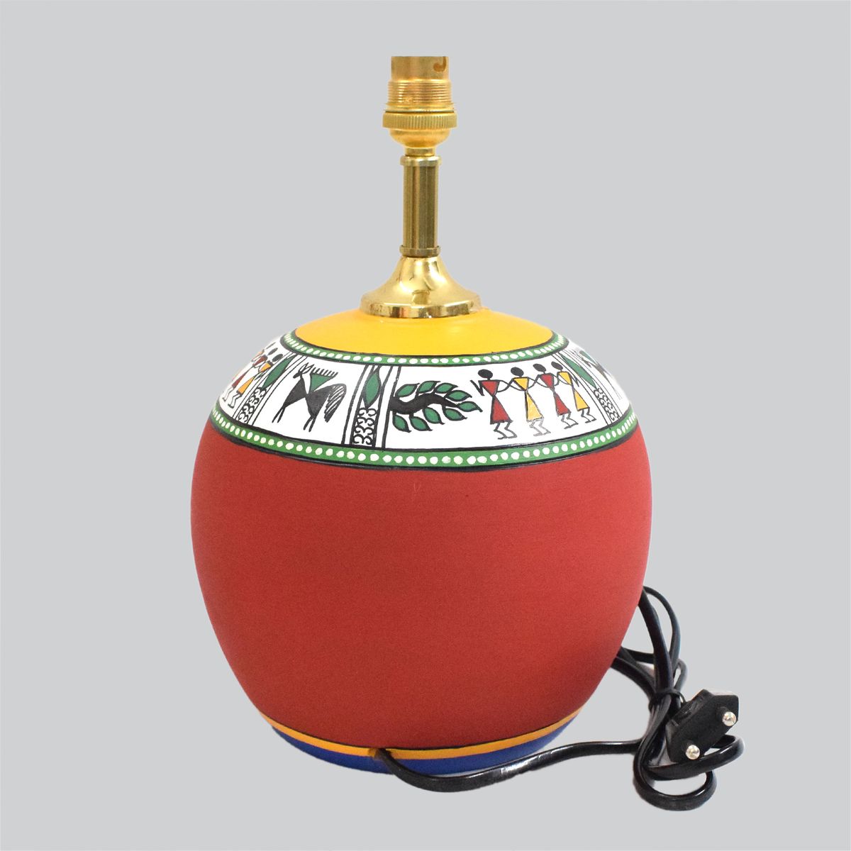 TERRACOTTA WARLI HAND PAINTED TABLE LAMP