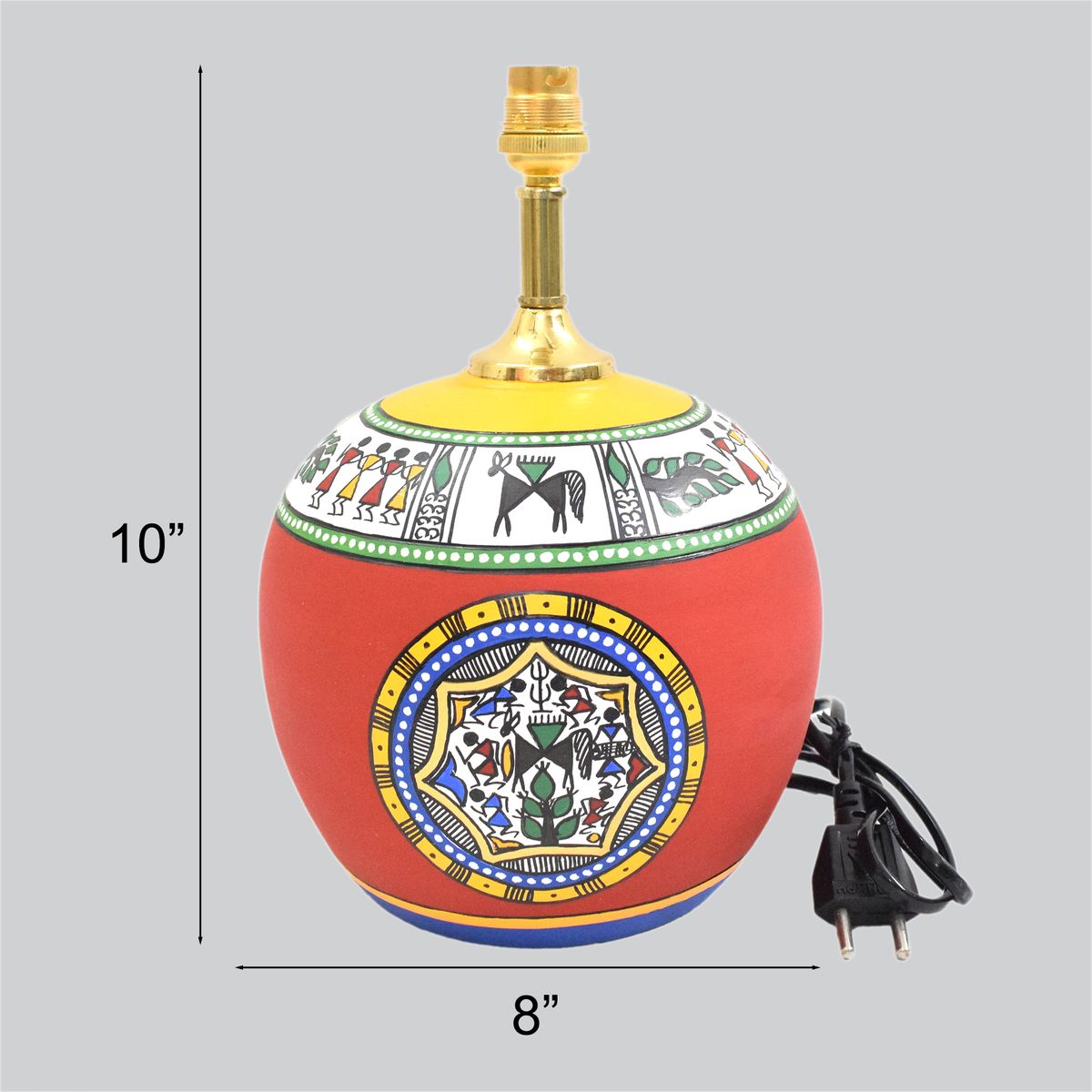 TERRACOTTA WARLI HAND PAINTED TABLE LAMP
