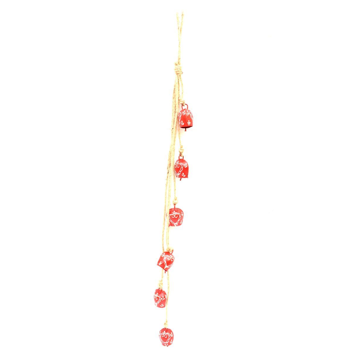 6 RED BELL STRING WIND CHIME