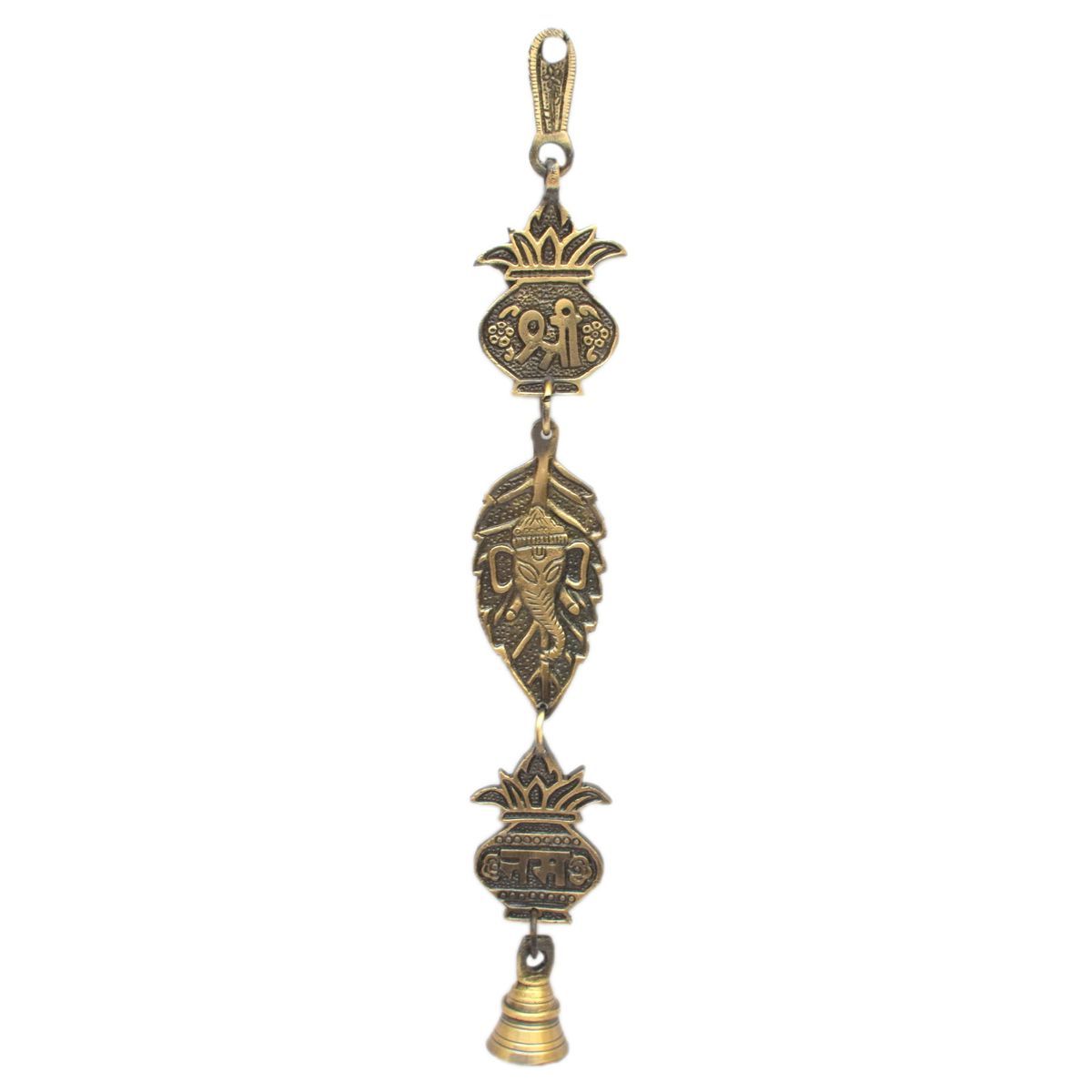 BRASS WALL HANGING LEAF GANESHA SHREE AND NAMA