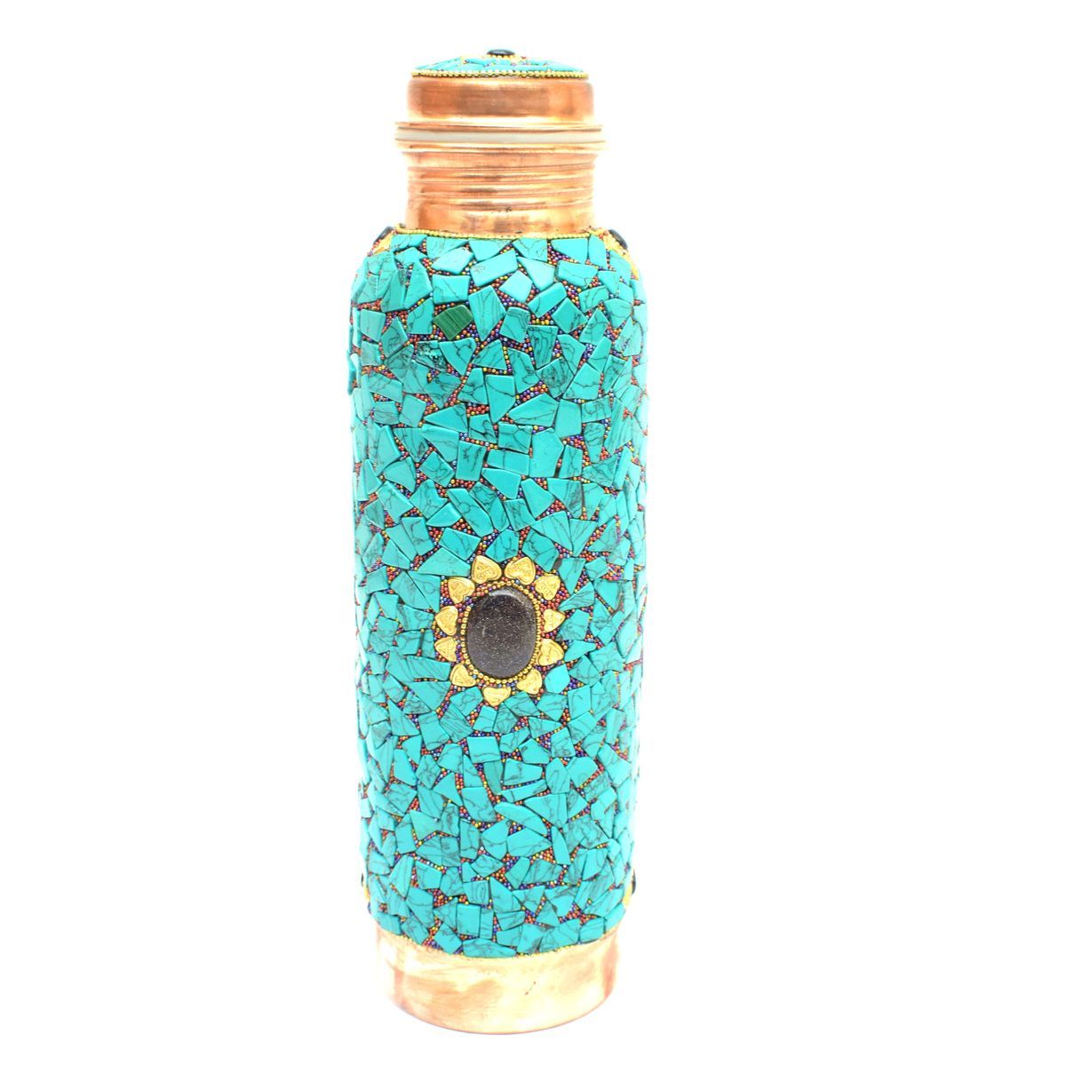 COPPER BOTTLE NEPALI STONE WORK