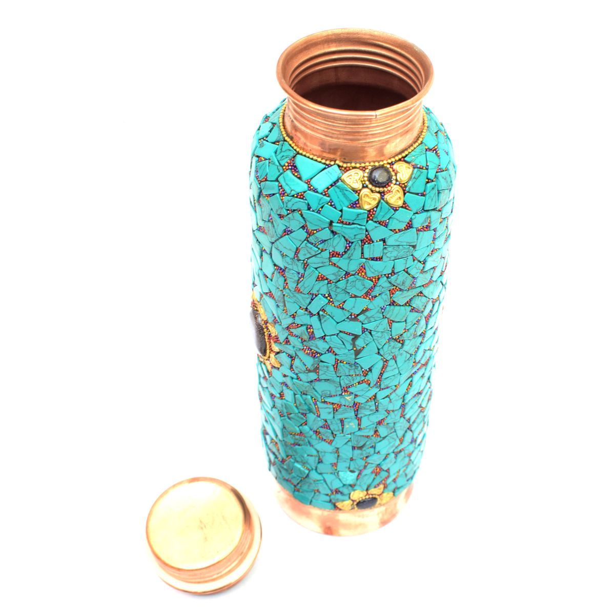 COPPER BOTTLE NEPALI STONE WORK