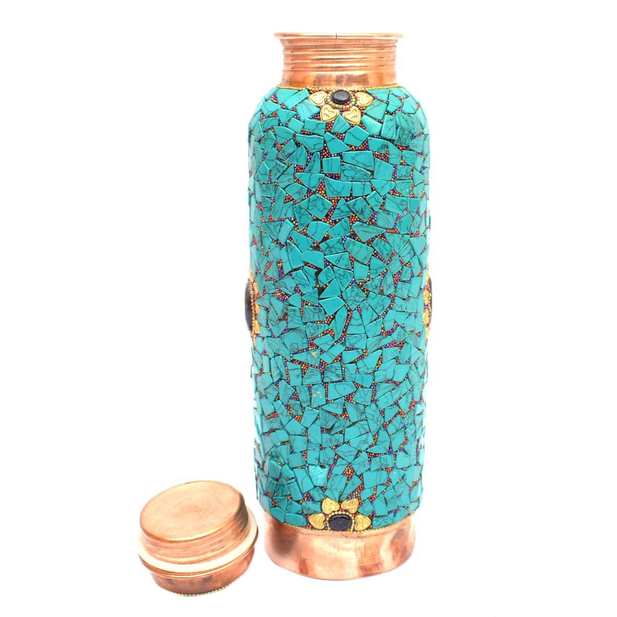 COPPER BOTTLE NEPALI STONE WORK