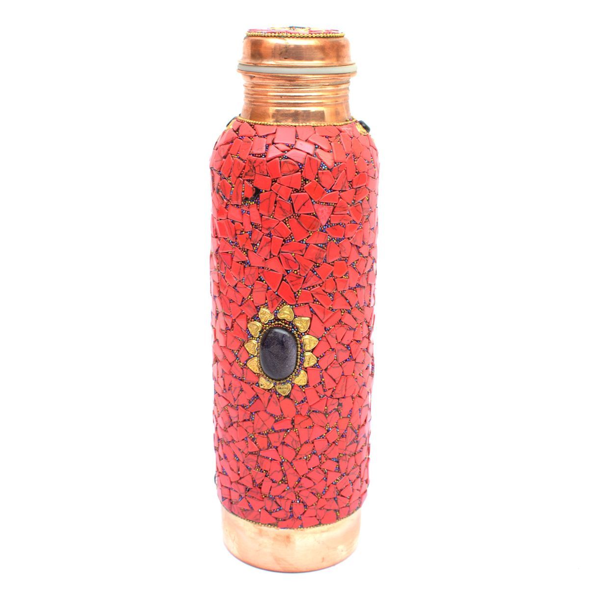COPPER BOTTLE NEPALI STONE WORK
