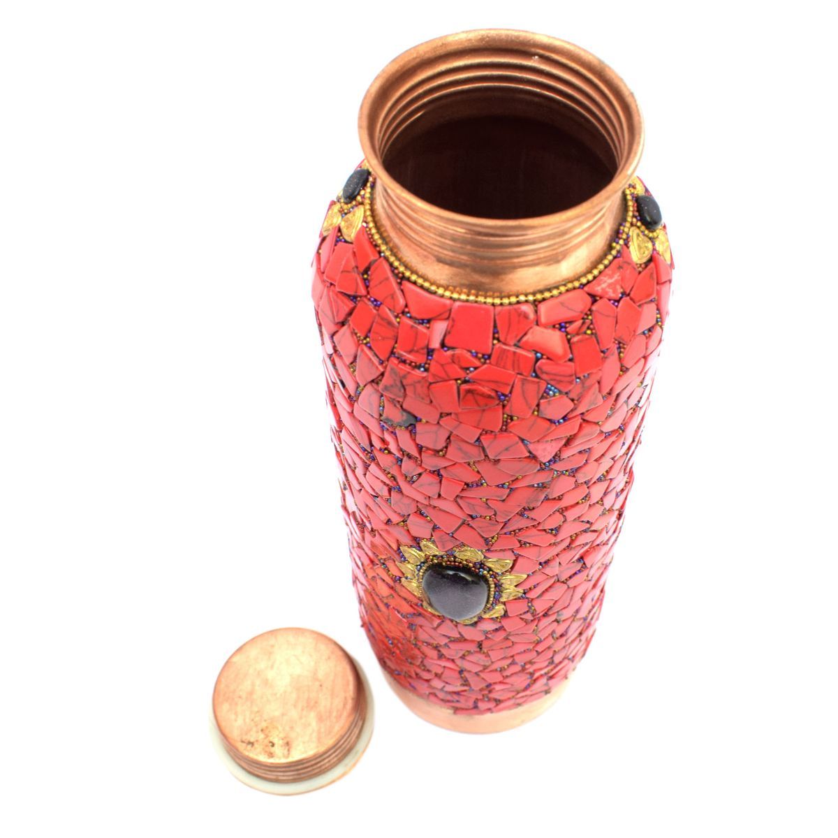 COPPER BOTTLE NEPALI STONE WORK
