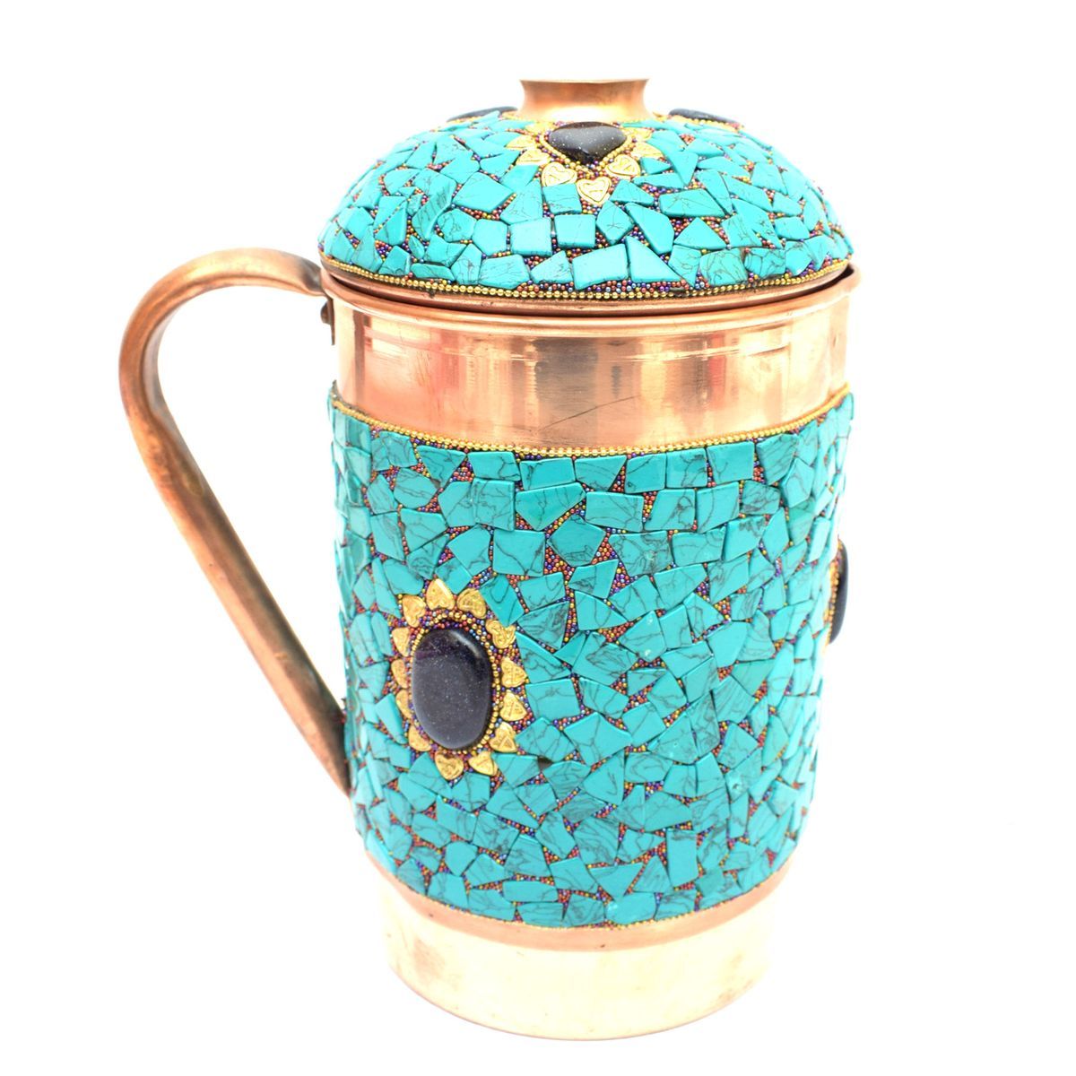 COPPER JUG NEPALI STONE WORK