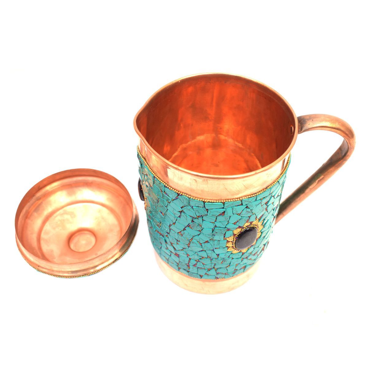 COPPER JUG NEPALI STONE WORK