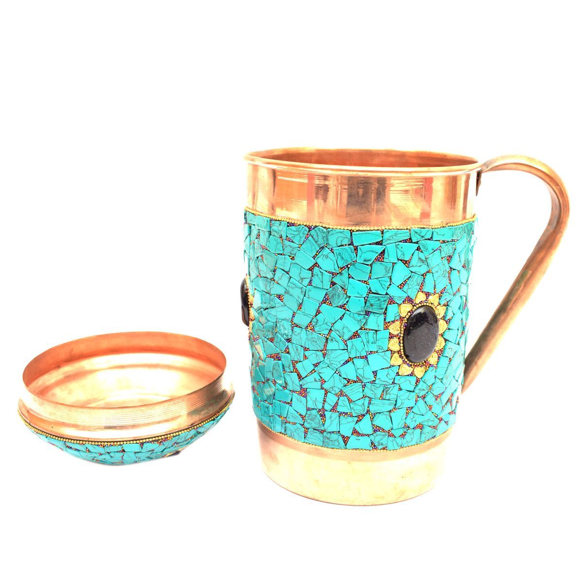 COPPER JUG NEPALI STONE WORK