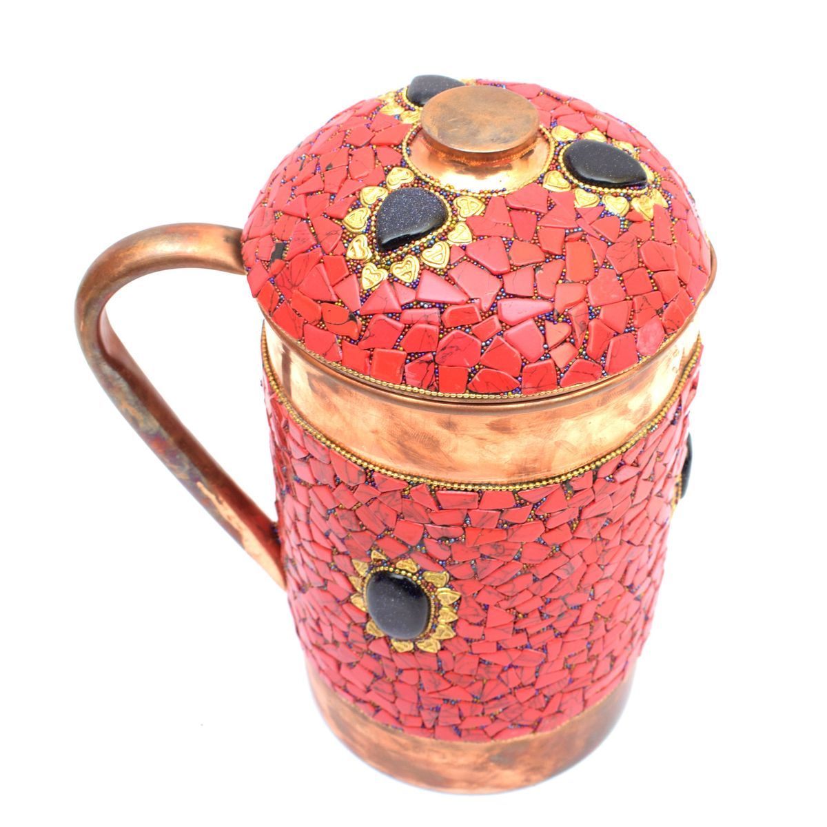 COPPER JUG NEPALI STONE WORK