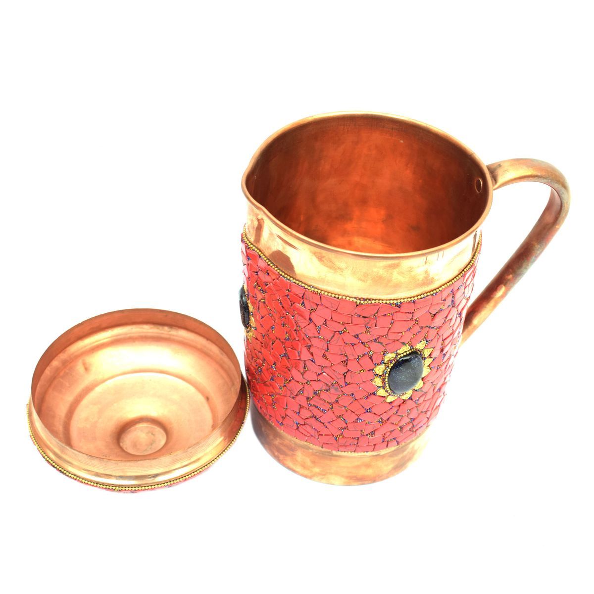 COPPER JUG NEPALI STONE WORK