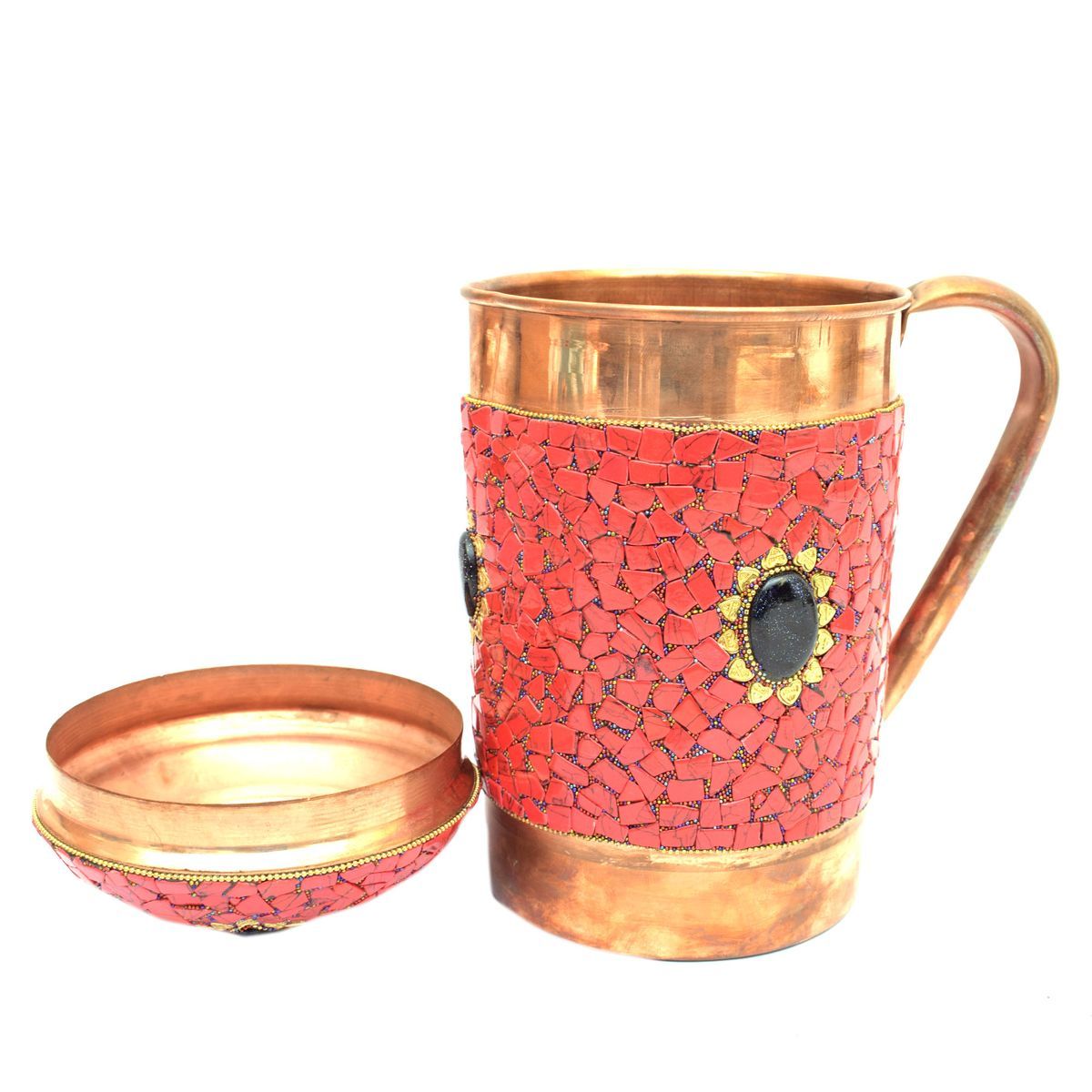 COPPER JUG NEPALI STONE WORK